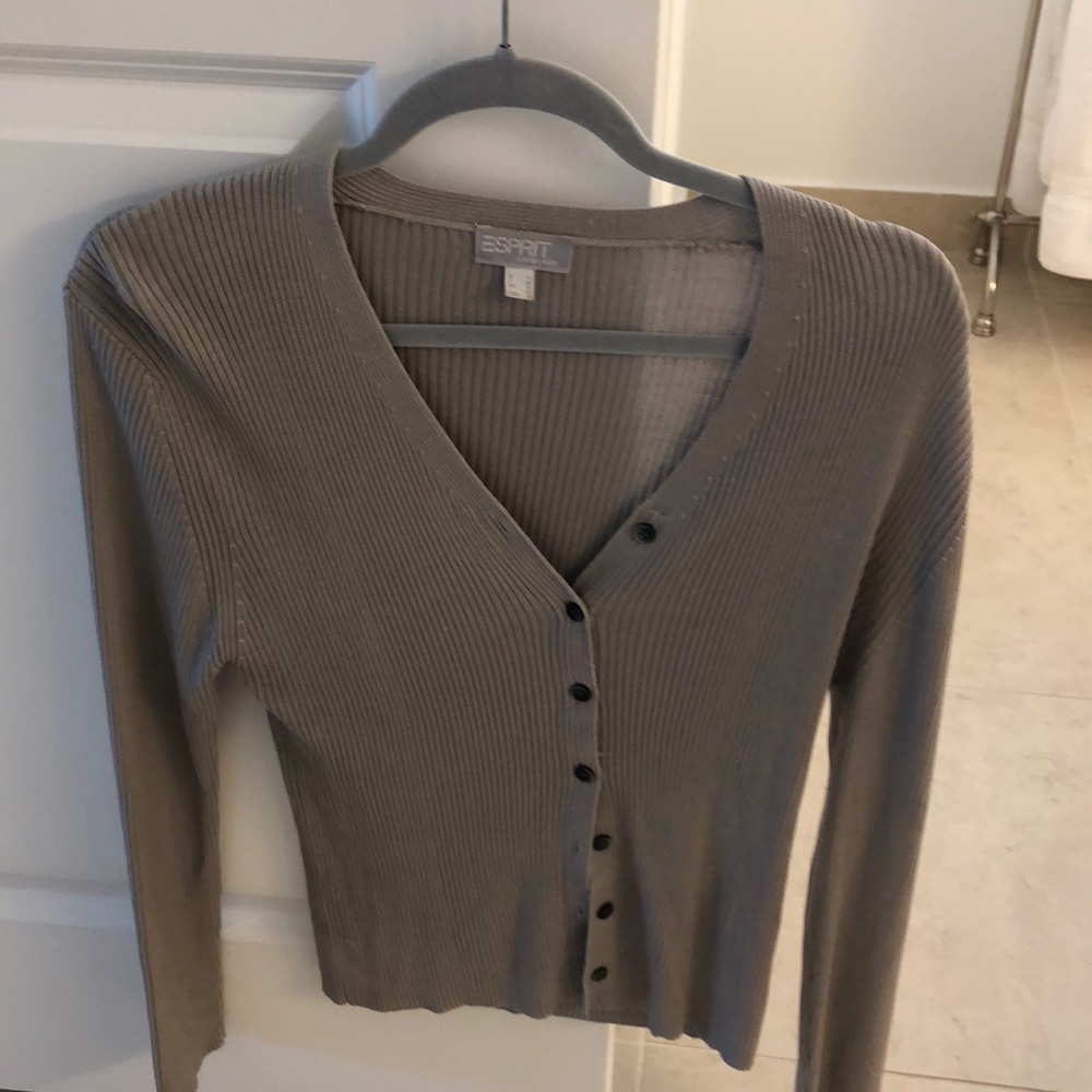 Esprit Grey Silk Sweater!